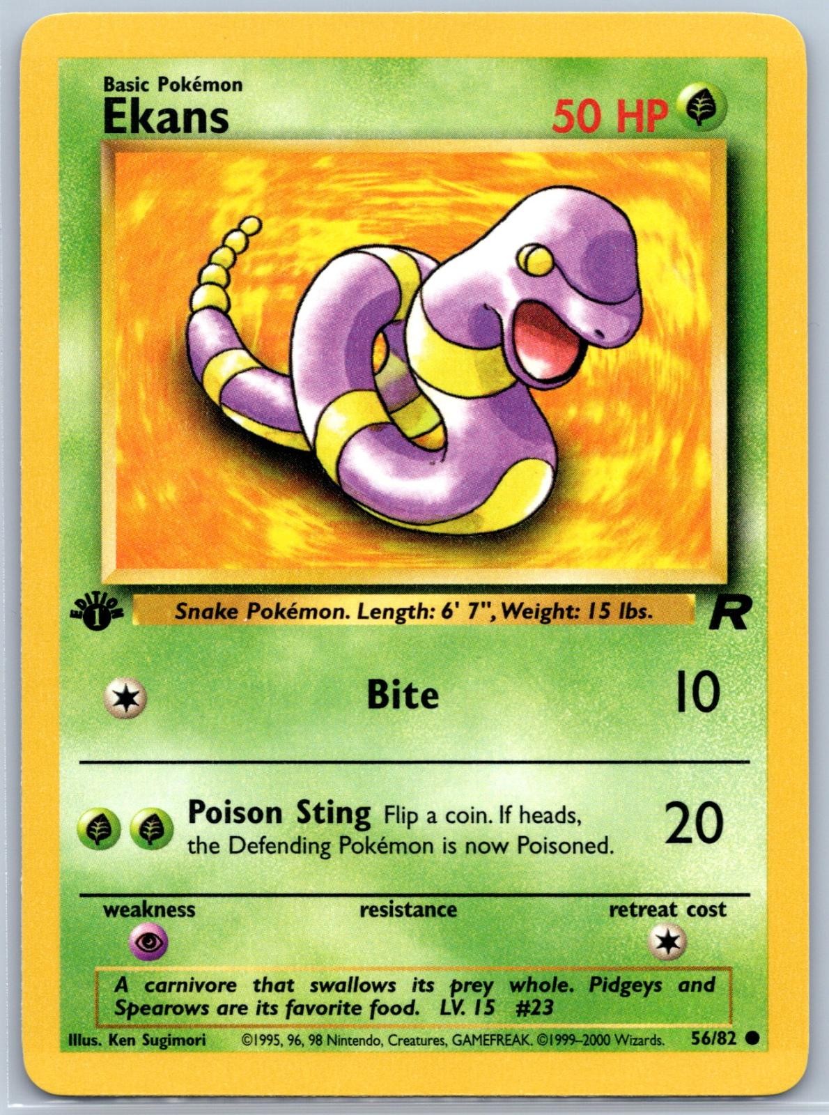 EKANS 56/82 COMMON - TEAM ROCKET 1ST EDITION LP