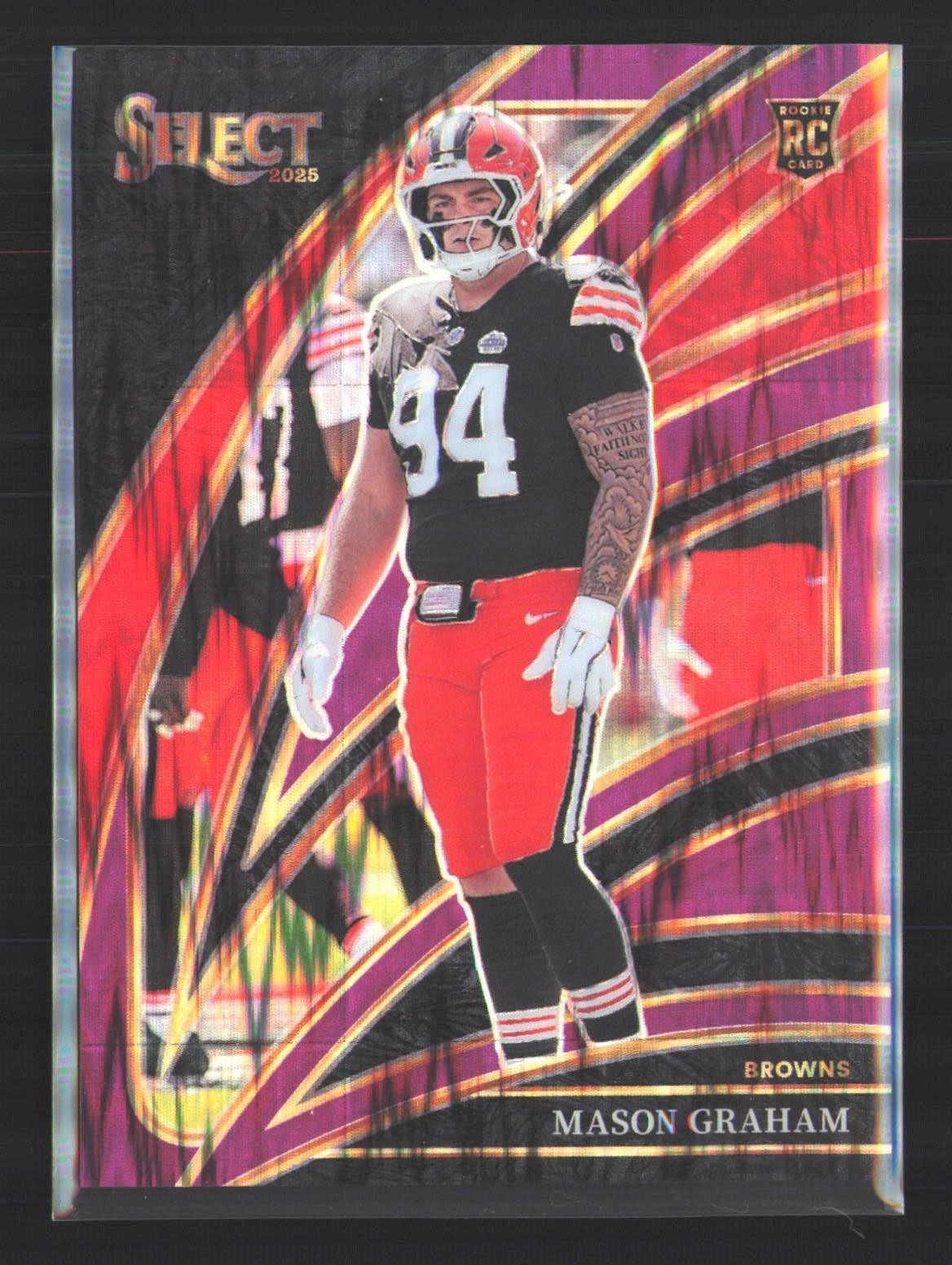 2025 Panini Select #256 Mason Graham Purple Prizm Shock #/699 Numbered