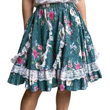 80s 90s vintage Pitchfork brand western skirt lace squaredancing circle floral.