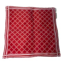 Vintage Robinson Golluber Square Scarf Bright Red Polyester 26"