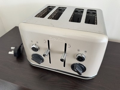 Breville 4 Scheiben Toaster Creme & Chrom Extra Breiter Schlitz High Lift Lustra VTT851