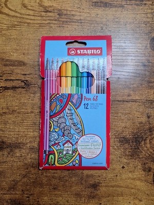 12 Pack STABILO Premium Fibre-Tip ''Pen 68'' Markers - 12 Assorted Colors