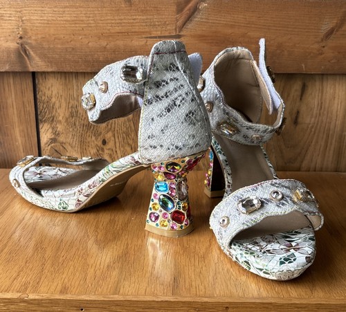 L'artiste By Spring Step Jewell Ice Platform Size US 11 EU 42 Ankle Strap EUC - Picture 7 of 14