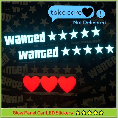 Wanted 5Star Hearts BOOST JDM Glow Panel Electric Marker Lamp LED Light Sticker
