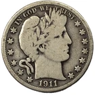 1911-P Liberty Barber Silver Half Dollar 50c Philadelphia Very Good VG+