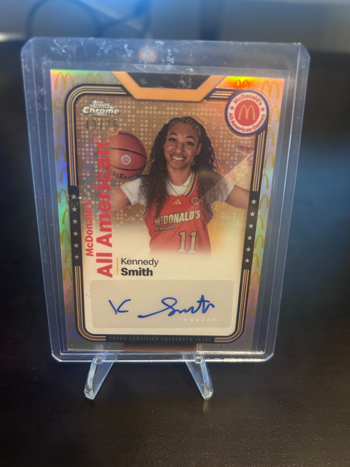 2024 Topps McDonalds Kennedy Smith Autograph Logo Refractor /75 SMS-KEN