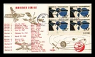DR JIM STAMPS US COVER MARINER 10 VENUS MERCURY SPACE FDC BLOCK OF 4