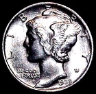 1938-S MERCURY DIME.....GEM BU.....FREE SHIPPING!.....MIN. BID .01 & NO RESERVE!