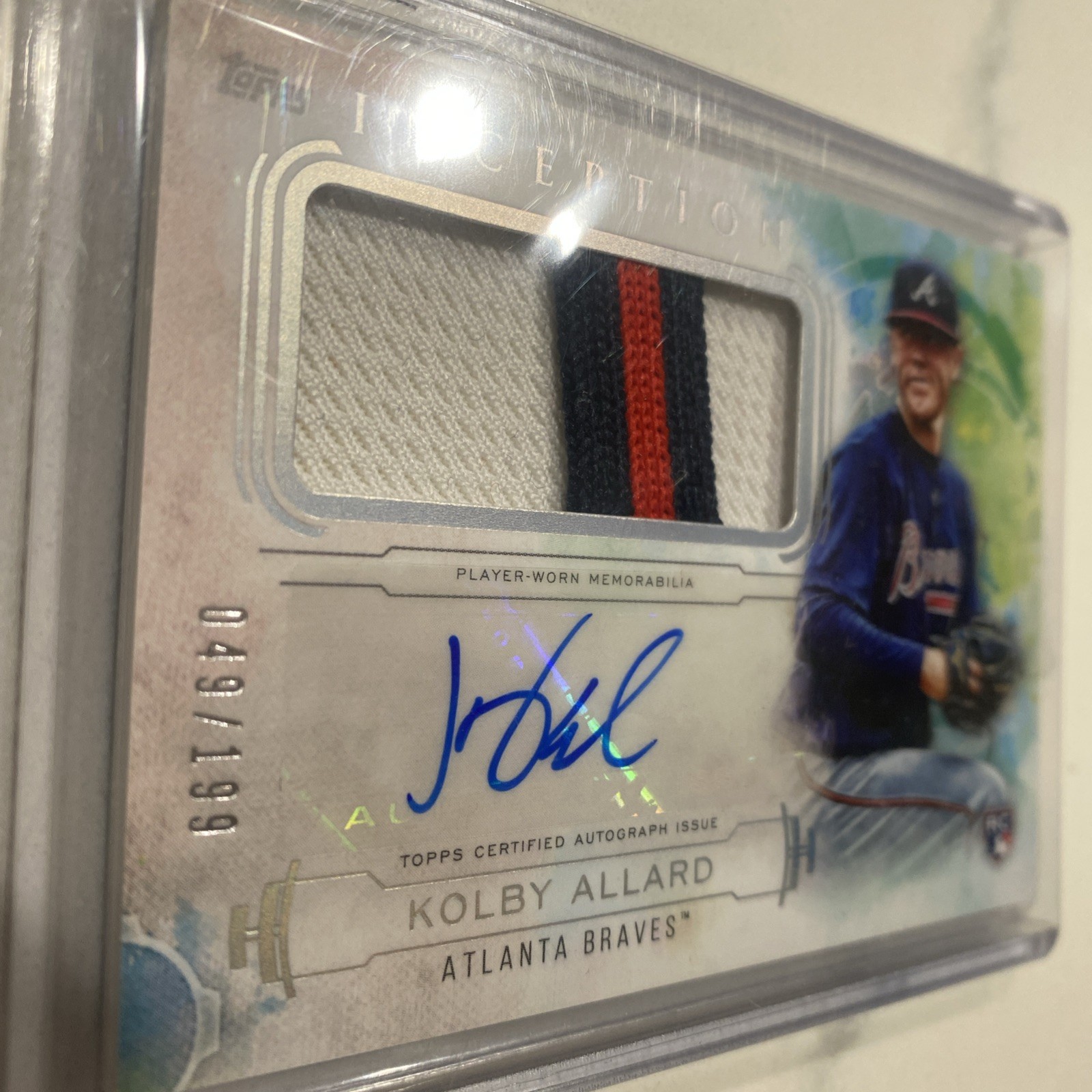2019 Topps Inception KOLBY ALLARD Rookie Patch AUTO #'d /199 RC #IAP-KA view 3