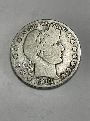 1913 S Barber Silver Half Dollar Good