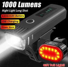 1pc USB Rechargeable Bike Front Light Smart Sensor IPX4 LED Cycling Headlight