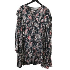 Isabel Marant Etoile Navy Red White Ruffled Mini Dress Size 38 Approx 6