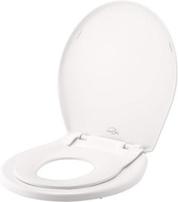 Mayfair Little2Big Toilet Seat with Built-In Potty Training Seat, Round, White