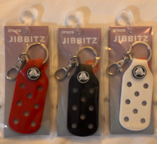 Crocs Jibbitz Keychain Charm Holder Authentic Red Black White NEW Choose Color
