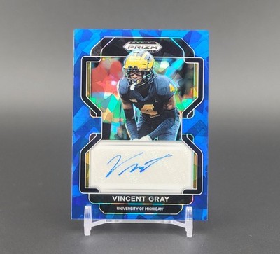 2023 Panini Prizm Draft Picks Vincent Gray Rookie Auto Blue Ice /75 (RC, AU, SP)