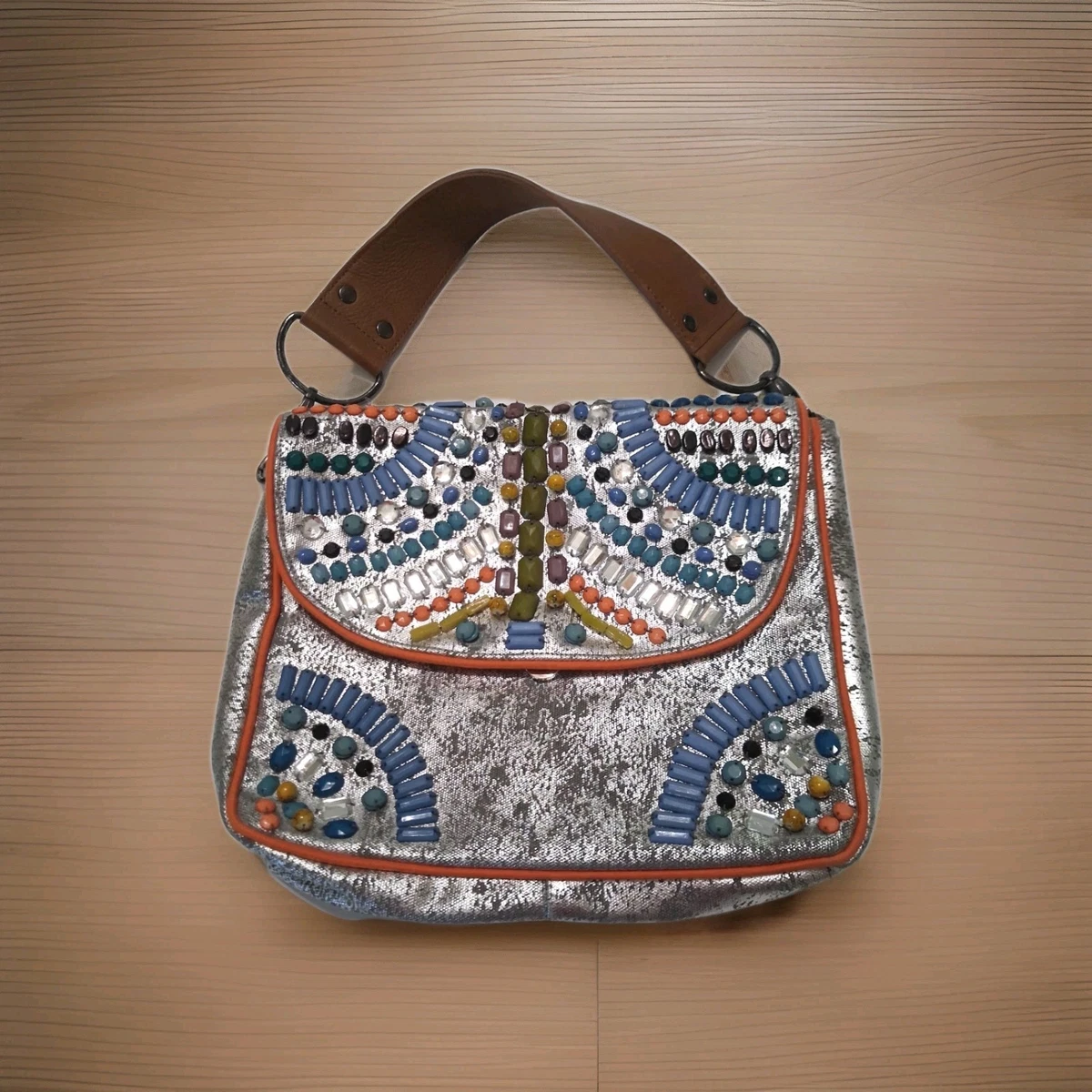 Rare Anthropologie Jasper & Jeera Embellished Beaded Backpack Boho Festival Jasper & Jeera Embroidered Bags & Handbags for Women for  main image 2