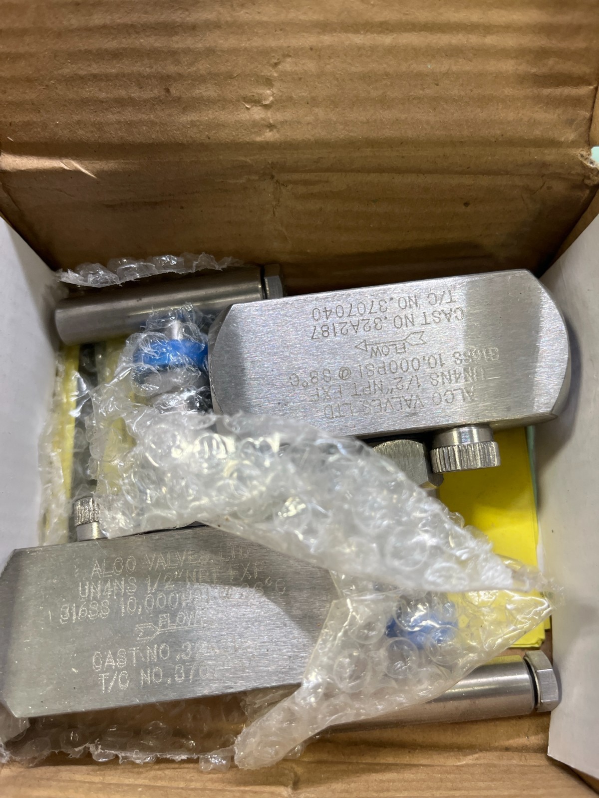 ALCO UN4NS 1/2" NPT 316SS 10,000 PSI Needle Valves High Pressure