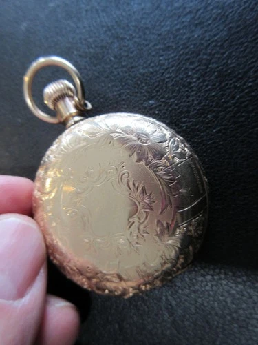 1800's US Watch Co. Waltham Pocket Watch Gold filled Double Hunter 41mm 60gm.