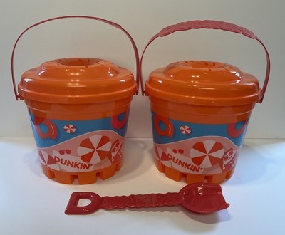 Set Of 2 2025 Summer Dunkin Munchkin Bucket  sandcastle  With 1 shovel