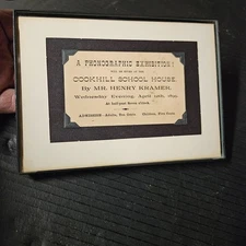1899 Phonographic Exhibition Ticket Phonograph Show, Victor Edison Advertisement