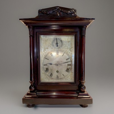 Antique German Bracket Mantel Clock With Westminster Quarter Strike Chimes
