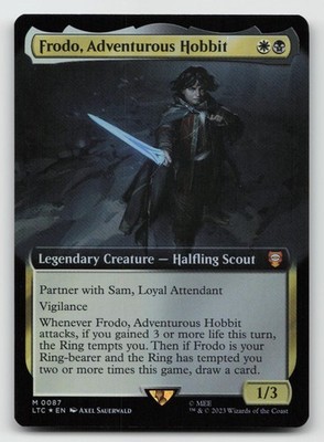 FRODO, ADVENTUROUS HOBBIT (EXTENDED ART) 87 LORD OF THE RINGS MTG (FOIL) NM