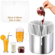 Reusable Food Strainer Bag Milk Brew Coffee Cheese Nylon Mesh Wine Juice Making