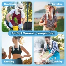 Portable USB Rechargeable Neckband Lazy Neck Hanging Dual Cooling Mini Fan