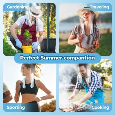 Portable USB Rechargeable Neckband Lazy Neck Hanging Dual Cooling Mini Fan