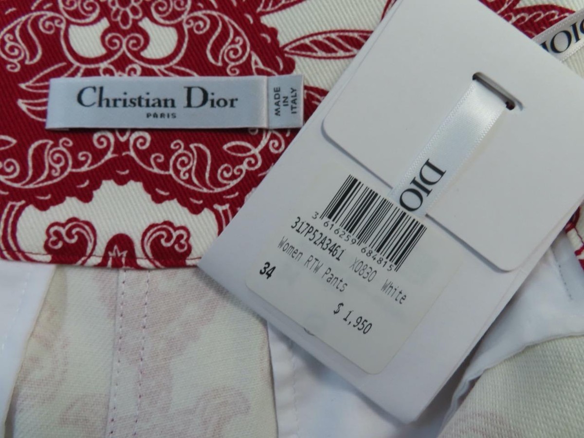 Dior ホワイト ショートパンツサイズ34 NWT Christian Dior Red/White Bandana Print High Rise Shorts F 34