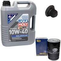 MotoröL Set 10W-40 5 Liter + ÖLfilter SM 107/1 + Schraube FüR Opel Frontera 2.5