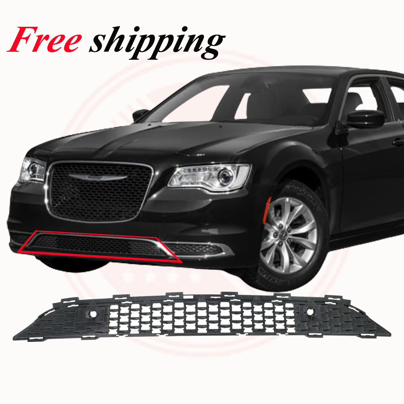 Fits 2015-2019 New Bumper Face Bar Grille Lower Chrysler 300 CH1036148 68245344A