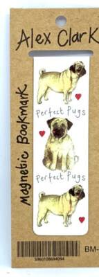 Perfekte Mops Magnet Lesezeichen, Hunde, Sammlerstücke, Bücher, Lesen, Uni BM03