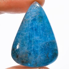 Natural Neon Blue Apatite Pear Shape Cabochon Gemstone 50 Ct 35X25X7 mm EE-39678