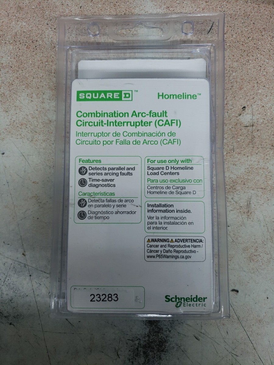 Square D Homeline 20 Amp CAFCI Circuit Breaker – Single-Pole, Plug-In Arc Fault Protection