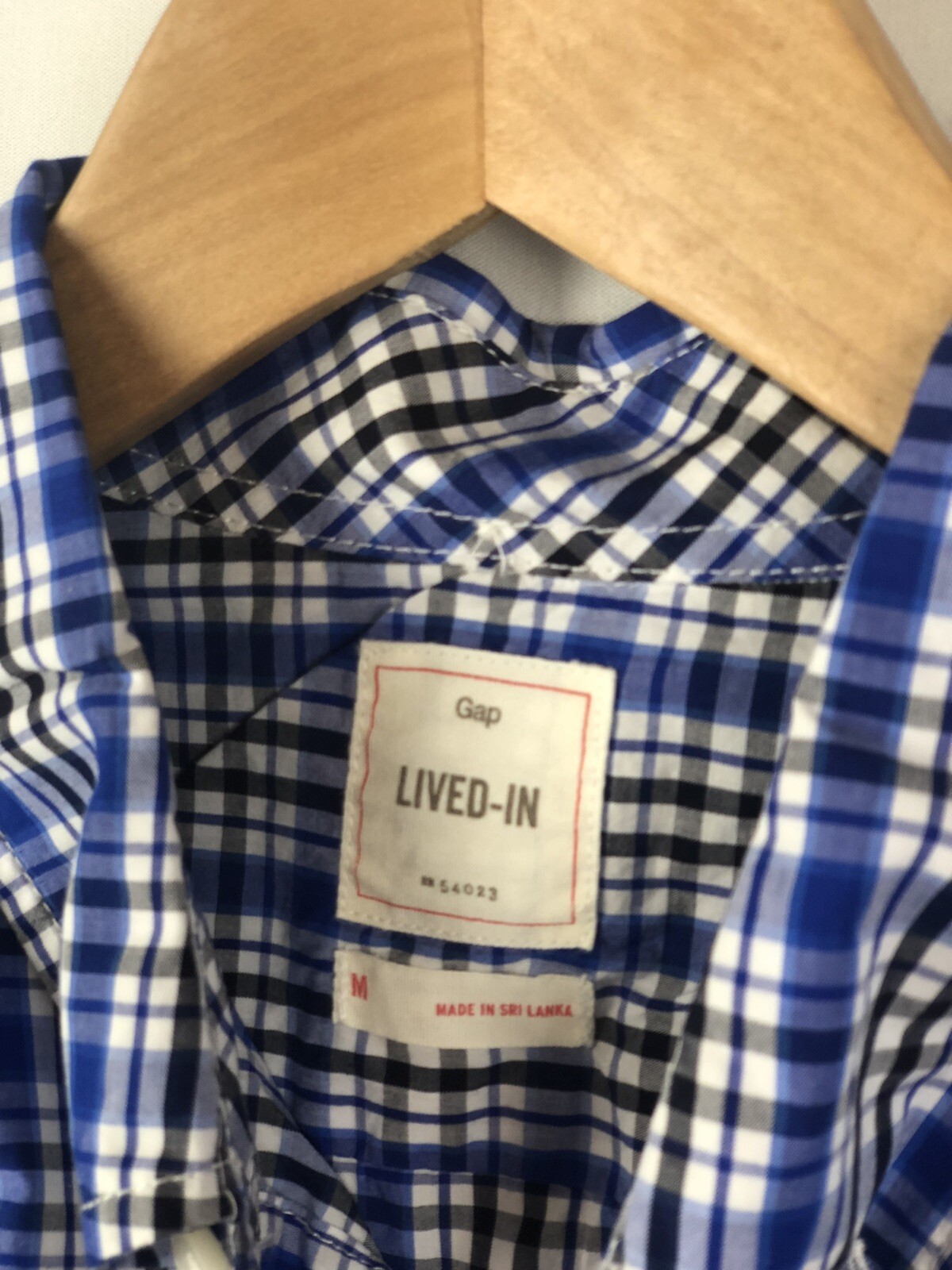 GAP LIVEDIN MENS BUTTON DOWN SHIRT BLUE/BLACK PLAID … Gem