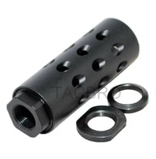 Black 9MM Muzzle Brake With 1/2"x28 TPI Thread Pitch - Anodized Aluminum