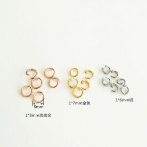 100PCs Stainless Steel Circle Split Rings  Gold Plated Jewelry Findings 10mm