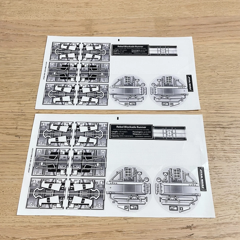 x2 CUSTOM STICKERS for STAR WARS SET 10019 REBEL BLOCKADE RUNNER - Incomplete - Image 2 of 2