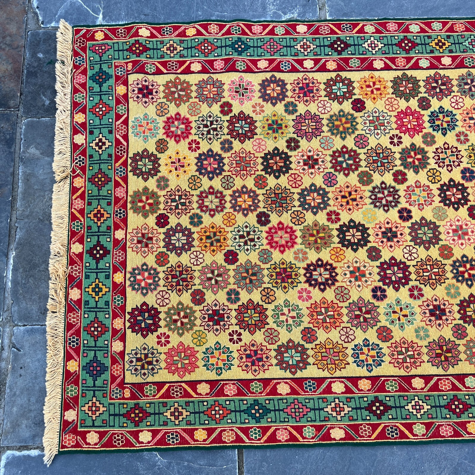 Handmade Kilim CAUCASIAN Rug, Varni Wool Sumak Rug, Size 120X200CM