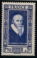 TIMBRE FRANCE 589** Ambroise Paré Hommes Célèbres  neuf sans charnière 1943