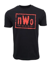 WWE NEW WORLD ORDER RED LOGO T SHIRT OFFICIAL ITEM BLACK