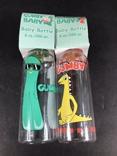 Gumby Baby Bottles Lot Of 2 8oz W/ Latex Nipple 2004 Prema Toy