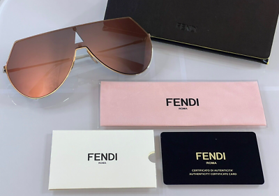 Fendi Rose Gold Aviator Sunglasses Fendi FF 0193/S 0000J Rose Gold Aviator Mirrored Sunglasses  main image 3