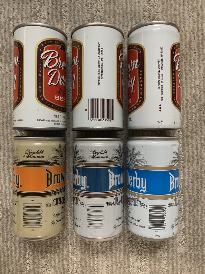 brown derby beer can 12oz. eBay
