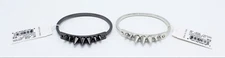New Silver & Hematite Tone Hinged Metal Spike Bracelets by Punch #SB1-SB2