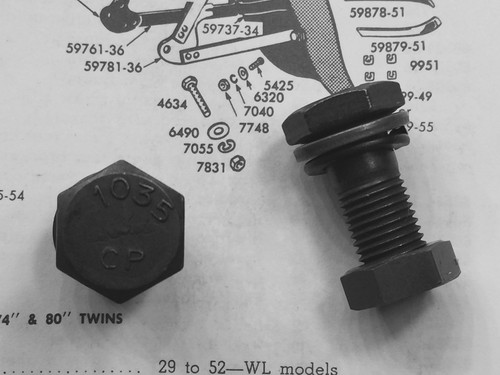 Harley Knucklehead Panhead Rear Fender Mount Bolts 36-57 OEM# 2821-30 CP-1035 - Picture 7 of 7