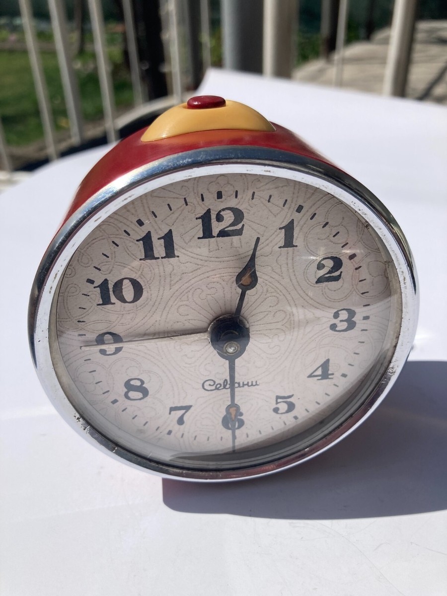 Vintage Mechanical Alarm Clock Sevani 1960s Rare Old Russian