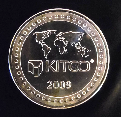 2009 Kitco Metals Mint Rare World Bullion-0.999 Silver 1 Ounce Oz Art Coin Round