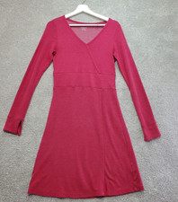 Toad&Co Fit & Flare Dress Women's Small Red Pink Stretch Minimalist Barbiecore